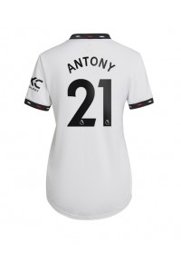 Manchester United Antony #21 Fotballdrakt Borte Klær Dame 2022-23 Korte ermer